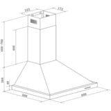 Respekta CH 22078 IXB, Campana extractora acero fino
