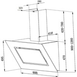 Respekta CH 99040-60 S, Campana extractora negro/Acero fino