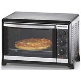 Rommelsbacher BG 1055/E horno tostador 18 L Negro, Acero inoxidable Parrilla, Mini horno plateado/Negro, 18 L, Negro, Acero inoxidable, Giratorio, Acero inoxidable, 3 estanterías, 60 min, Minorista