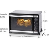 Rommelsbacher BG 1805/E horno tostador Acero inoxidable Parrilla, Mini horno acero fino/Negro, Acero inoxidable, Giratorio, 1800 W, 515 mm, 415 mm, 360 mm