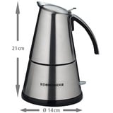 Rommelsbacher EKO 366/E Manual Cafetera moka eléctrica, Cafetera espresso acero fino, Cafetera moka eléctrica, 365 W, Acero inoxidable