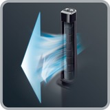 Rowenta VU 6140 Negro, Plata, Ventilador negro/Plateado, Ventilador tipo torre para el hogar, Negro, Plata, Piso, 59 dB, 270 m³/h, 2 h