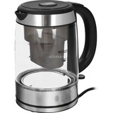 Russell Hobbs Clarity tetera eléctrica 1,5 L 2200 W Acero inoxidable, Transparente, Hervidor de agua acero fino/Negro, 1,5 L, 2200 W, Acero inoxidable, Transparente, Vidrio, Acero inoxidable, Indicador de nivel de agua, Protección contra sobrecalentamiento