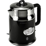 Russell Hobbs Retro Ribbon tetera eléctrica 1,7 L 2400 W Negro, Plata, Hervidor de agua negro/Acero fino, 1,7 L, 2400 W, Negro, Plata, Acero inoxidable, Indicador de nivel de agua, Sin cables