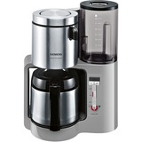 Siemens TC86505 cafetera eléctrica Cafetera de filtro 1 L gris/Negro, Cafetera de filtro, 1 L, 1100 W, Negro, Gris, Acero inoxidable