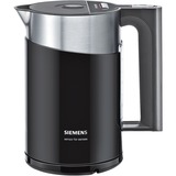 Siemens TW86103P tetera eléctrica 1,5 L 2400 W Negro, Acero inoxidable, Hervidor de agua negro, 1,5 L, 2400 W, Negro, Acero inoxidable, Plástico, Acero inoxidable, Indicador de nivel de agua, Protección contra sobrecalentamiento