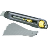Stanley 1-10-018 cúter Gris, Amarillo Cúter de cuchillas intercambiables, Cuchillo para moquetas antracita, 16,5 cm, 1,8 cm