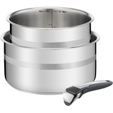 Tefal Jamie Oliver Ingenio kit de cacerolas 3 pieza(s), Conjunto de ollas acero fino, Acero inoxidable, Acero inoxidable, Titanium Excellence, Negro, Acero inoxidable, 250 °C, Thermo-Spot
