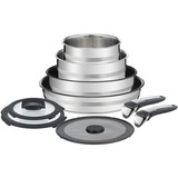 Tefal Jamie Oliver Ingenio kit de cacerolas 9 pieza(s), Conjunto de ollas acero fino, Acero inoxidable, Acero inoxidable, Titanium Excellence, Negro, Acero inoxidable, Vidrio, 250 °C
