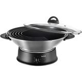 Tefal Multiwok WO300010 wok eléctrico Plata 1200 W plateado/Negro, Plata, 8 personas(s), Vidrio, 1200 W, 2 m, 25 cm