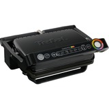 Tefal OptiGrill + GC712812 parrilla eléctrica de contacto negro, Negro, Acero inoxidable, Rectangular, 30 x 20 mm, PTFE, Aluminio
