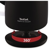 Tefal Safe to Touch tetera eléctrica, Hervidor de agua negro/Plateado