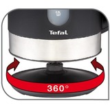 Tefal Snow KO3308 tetera eléctrica 1,7 L 2400 W Negro, Hervidor de agua acero fino/Negro, 1,7 L, 2400 W, Negro, Indicador de nivel de agua, Sin cables, Filtrado