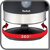 Tefal Snow KO3308 tetera eléctrica 1,7 L 2400 W Negro, Hervidor de agua acero fino/Negro, 1,7 L, 2400 W, Negro, Indicador de nivel de agua, Sin cables, Filtrado