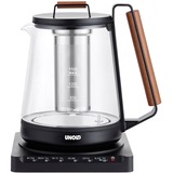 Unold 18570 tetera eléctrica 1,5 L 2200 W Negro, Marrón, Hervidor de agua negro/Madera, 1,5 L, 2200 W, Negro, Marrón, Vidrio, De plástico, Ajustes de termostato, Indicador de nivel de agua