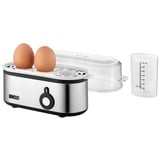 Unold 38610 cuecehuevos 3 huevos 210 W Acero inoxidable, Hervidor de huevos acero fino/Negro, 202 mm, 84 mm, 134 mm, 500 g, 220-240 V, 50 - 60 Hz