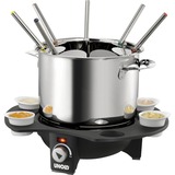 Unold 48645 fondue, gourmet y wok 1,5 L 8 personas(s) plateado/Negro, 8 personas(s), 1,5 L, Negro, Plata, Alrededor, Acero inoxidable, Giratorio