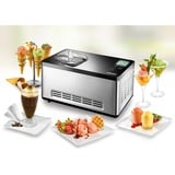 Unold 48845 máquina para helados Compresor de helados 2 L 180 W Negro, Acero inoxidable, Heladera acero fino/Negro, Compresor de helados, 2 L, 1 senos, Negro, Acero inoxidable, 60 min, LCD