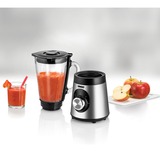 Unold Edel 1,5 L Batidora de vaso 500 W Negro, Acero inoxidable, Transparente, Batidora depie acero fino/Negro, Batidora de vaso, 1,5 L, Función de impulso, Picahielos, 0,9 m, 500 W