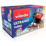 Vileda Mopa ULTRAMAX 2en1 TURBO juego completo, Limpiador de suelo negro/Rojo
