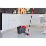 Vileda Mopa ULTRAMAX 2en1 TURBO juego completo, Limpiador de suelo negro/Rojo