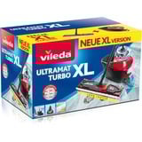 Vileda Ultramat Turbo XL fregona Seca y húmeda Microfibra Negro, Rojo, Limpiador de suelo negro/Rojo, Laminado, Azulejos, Madera, Seca y húmeda, Microfibra, Negro, Rojo, 420 mm