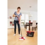 Vileda mop en steel Supermocio 3Action fregona Lana Rojo, Blanco, Limpiador de suelo negro/Rojo, Laminado, Azulejos, Madera, Lana, Rojo, Blanco