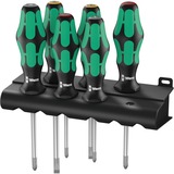 Wera 335/350/355/4 Juego Destornillador combinado negro/Verde, Kraftform Plus Lasertip + Bandeja