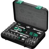 Wera 8100 SA 2, Kit de herramientas negro/Verde, Juego de carraca Zyklop Speed, cuadradillo de 1/4", métrico