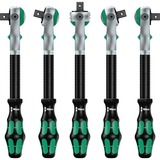 Wera 8100 SC 6 Juego de carraca Zyklop, Kit de herramientas negro/Verde, Speed cuadradillo de 1/2", métrico