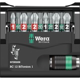 Wera Bit-Check 12 BiTorsion 1, Conjuntos de bits 12 pieza(s), Phillips, Pozidriv, Torx, PH 1,PH 2, PZ 1,PZ 2, TX10,TX15,TX20,TX25,TX30, 1 x 1/4"x50 1 x PH 1x25 2 x PH 2x25 1 x PZ 1x25 2 x PZ 2x25 1 x TX 10x25 1 x TX 15x25 1 x TX 20x25...