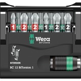 Wera Bit-Check 12 BiTorsion 1, Conjuntos de bits 12 pieza(s), Phillips, Pozidriv, Torx, PH 1,PH 2, PZ 1,PZ 2, TX10,TX15,TX20,TX25,TX30, 1 x 1/4"x50 1 x PH 1x25 2 x PH 2x25 1 x PZ 1x25 2 x PZ 2x25 1 x TX 10x25 1 x TX 15x25 1 x TX 20x25...