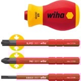 Wiha Destornillador con juego de portapuntas SoftFinish electric slimVario, 4 piezas rojo/Amarillo