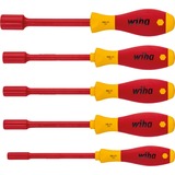 Wiha Juego de destornilladores con llave de vaso SoftFinish electric, 5 piezas rojo/Amarillo