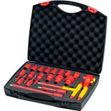 Wiha Juego de llaves de carraca aisladas, 1/2", Llave de tubo rojo/Amarillo
