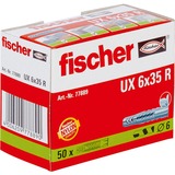 fischer 077889 tornillo de anclaje y taco 50 pieza(s) 3,5 cm, Pasador gris claro, 3,5 cm, 6 mm, 4,5 cm, 4 mm, 5 mm, 50 pieza(s)