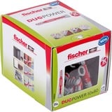 fischer DUOPOWER 10 x 80 25 pieza(s) 8 cm, Pasador gris claro/Rojo, Ladrillo, Concreto, Foam concrete, Gypsum fibre board, Albañilería, Cartón yeso, Nylon, 1 cm, 8 cm, 9 cm, 25 pieza(s)