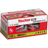 fischer DUOPOWER 5x25, Pasador gris claro/Rojo