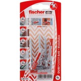 fischer DUOPOWER 8 x 40 WH 4 pieza(s) Juego de enchufes de pared y tornillos 4 cm, Pasador gris claro/Rojo, Juego de enchufes de pared y tornillos, Concreto, Gris, 4 cm, 8 mm, 5 cm