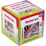 fischer DUOPOWER 8 x 65 Anclaje de expansión 6,5 cm, Pasador gris claro/Rojo, Anclaje de expansión, Concreto, Metal, Gris, 6,5 cm, 8 mm