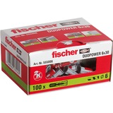 fischer DUOPOWER clavija 100 pieza(s) Alrededor, Pasador gris claro/Rojo, Alrededor, 6 mm, 4 cm, 100 pieza(s)