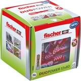fischer Dübel DUOPOWER 12x60 LD, Pasador gris claro/Rojo