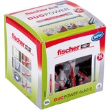 fischer Dübel DUOPOWER 6x50 S LD, Pasador gris claro/Rojo