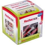 fischer Dübel DUOPOWER 8x65 S PH LD, Pasador gris claro/Rojo