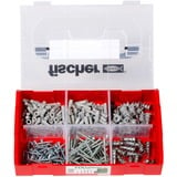 fischer FIXtainer 175 pieza(s) Kit de tornillos, Pasador gris claro, Kit de tornillos, Negro, Gris, Rojo, Plata, 175 pieza(s)