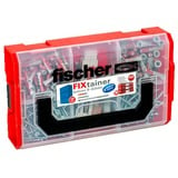 fischer FIXtainer 306 150 pieza(s) Juego de enchufes de pared y tornillos, Pasador gris claro/Rojo, Juego de enchufes de pared y tornillos, Concreto, Gris, 150 pieza(s), Caja