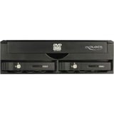 DeLOCK 47230 Caja para disco ODD 13,3 cm (5.25") SATA III Negro, Bastidor de instalación negro, 13,3 cm (5.25"), SATA III, Negro, Aluminio, 146,2 mm, 149,7 mm