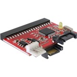 DeLOCK Converter IDE >SATA / SATA>IDE tarjeta y adaptador de interfaz rojo, IDE, Negro, Alámbrico, A granel