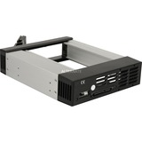ICY BOX IB-158SSK-B 13,3 cm (5.25") Panel de instalación Negro, Chasis intercambiable negro, 13,3 cm (5.25"), Panel de instalación, Negro, 3.5", SATA, SATA II, SATA III, Aluminio