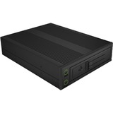 ICY BOX IB-176SSK-B 13,3 cm (5.25") Bandeja para disco duro Negro, Chasis intercambiable negro, 13,3 cm (5.25"), Bandeja para disco duro, 3.5", SATA, SATA II, SATA III, Serial Attached SCSI (SAS), Negro, Aluminio